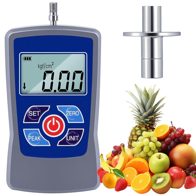 NEWTRY Digital Fruit Penetrometer Handheld Hardness Tester with Pressure Foot Fruit Firmness Sclerometer for Determining The Maturity Level of Fruit - Image 1